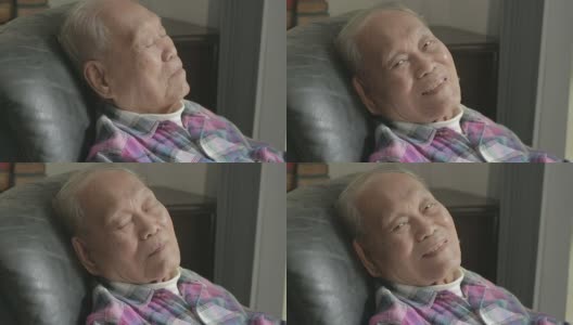 亚洲老人的脸的特写高清在线视频素材下载