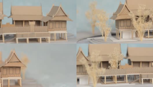 特写:泰国房子风格的模型高清在线视频素材下载