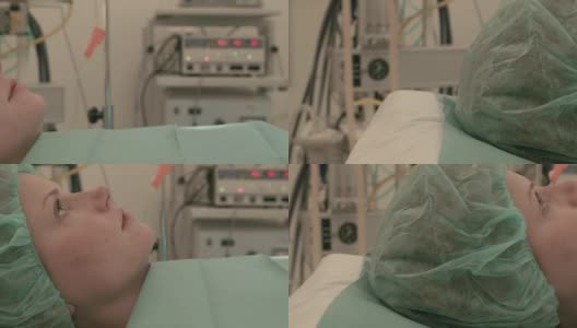 女病人躺在手术台上高清在线视频素材下载