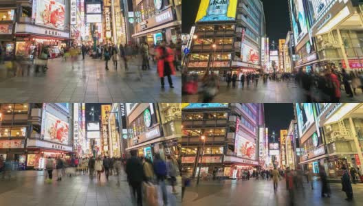 日本大阪的购物和夜生活高清在线视频素材下载