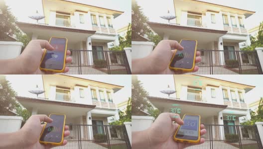 家庭自动化和智能家居技术-温度控制高清在线视频素材下载