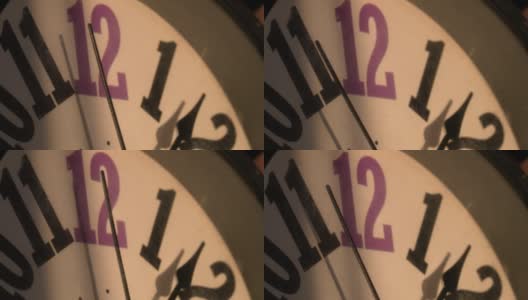 时钟的特写镜头，看。时间概念与微距相机。时钟，闹钟经典的模拟计时器高清在线视频素材下载