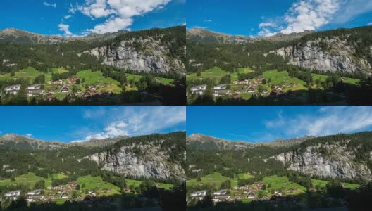 夏天瑞士的Lauterbrunnen山谷高清在线视频素材下载