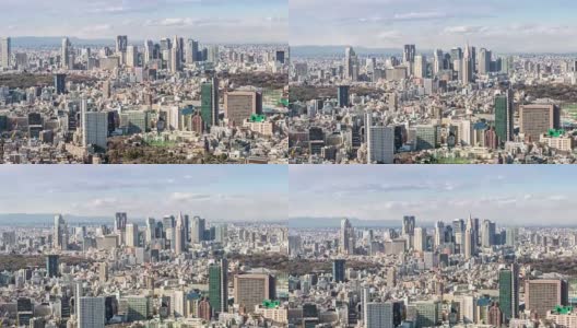 延时:新宿东京城市景观鸟瞰图高清在线视频素材下载