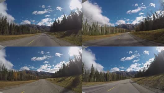 汽车驾驶POV在风景优美的加拿大道路上高清在线视频素材下载