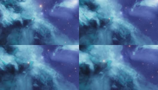 星云空间和恒星宇宙背景星系蓝云宇宙3D插图高清在线视频素材下载