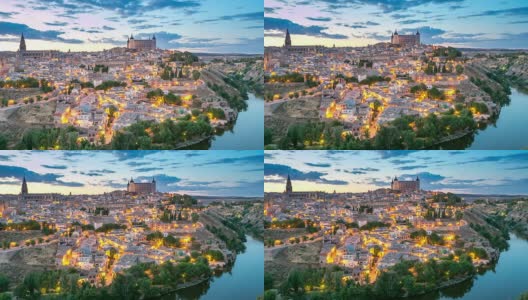 HD Timelapse: Toledo Cityscape at dusk Spain高清在线视频素材下载