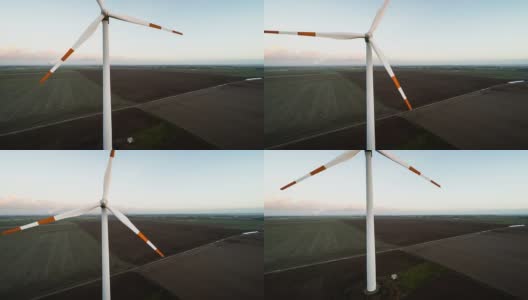 航拍的风力涡轮机高清在线视频素材下载