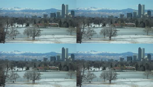 高清视频丹佛的雪城公园和天空线高清在线视频素材下载
