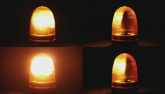 橙色警示灯/信标-故障卡车警报器闪烁高清在线视频素材下载