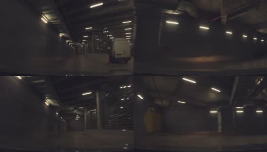 离开地下车库，车辆行车记录仪拍摄高清在线视频素材下载
