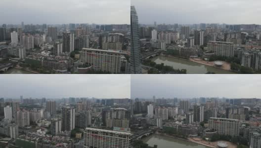 航拍中国成都的城市风景高清在线视频素材下载