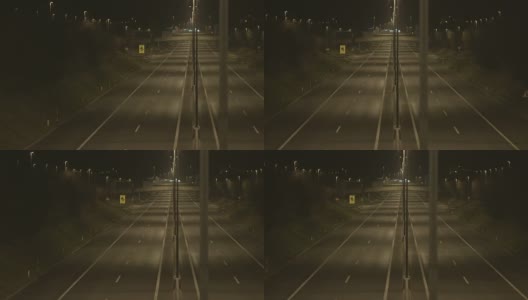夜晚的空旷公路高清在线视频素材下载