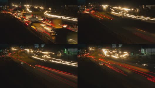 晚上交通间隔拍摄高清在线视频素材下载