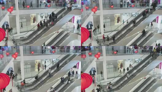 时光流逝-购物中心自动扶梯高清在线视频素材下载