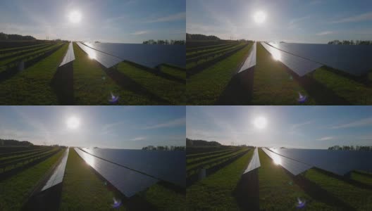 空中太阳能发电站立交拍摄(4K/超高清)高清在线视频素材下载