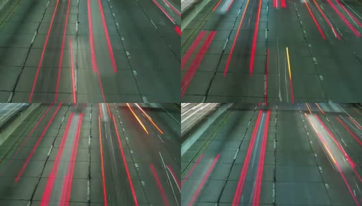 夜间高速公路上的交通状况高清在线视频素材下载