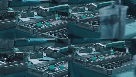 手术托盘和干净的器械准备好手术高清在线视频素材下载