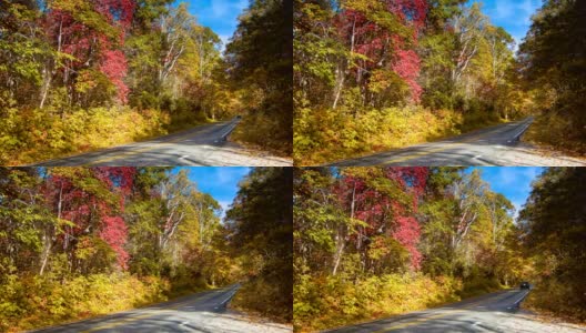 在大烟山的秋天行驶在风景优美的276号公路上高清在线视频素材下载