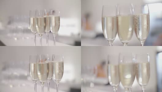 许多香槟杯高清在线视频素材下载