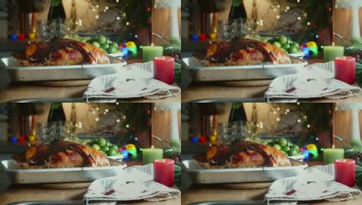 传统的圣诞烤鸭饭高清在线视频素材下载