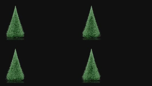 圣诞贺卡:圣诞树上飘着雪花高清在线视频素材下载