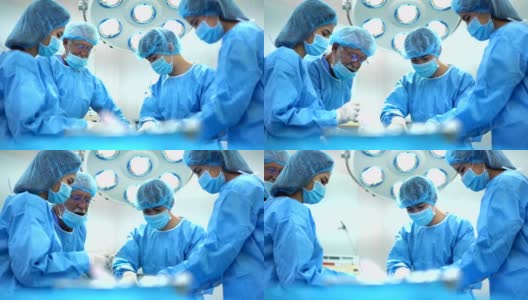 4K医疗团队在手术室为患者实施手术高清在线视频素材下载