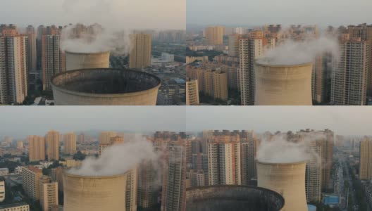 Aerial view of Thermal power plant高清在线视频素材下载
