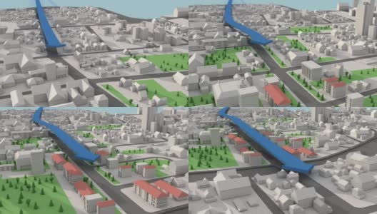 3D导航城市地图GPS导航，路线导航高清在线视频素材下载