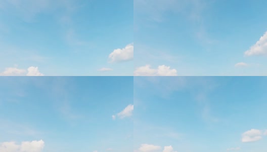 晴朗晴朗的蓝天背景与白色的云n蓬松通风的云景观高清在线视频素材下载