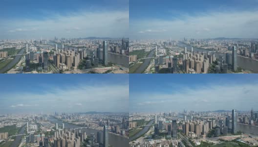 中国广州琶洲的俯视图高清在线视频素材下载