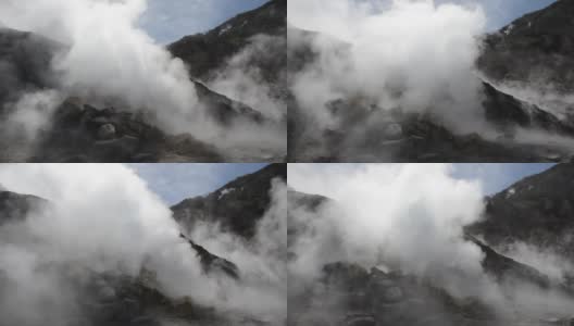 意大利火山地区的火山喷气孔高清在线视频素材下载