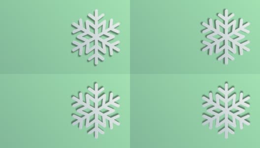 雪花在软绿色复制空间背景动画素材视频-圣诞节，新年，冬天，购物，市场营销，企业和商业的概念-贺卡动画-包括绿色屏幕的色彩键控高清在线视频素材下载
