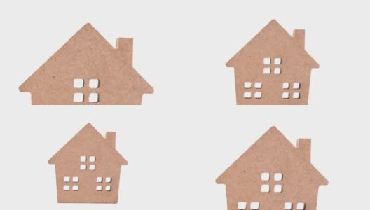 房屋木质物品以白色为背景，房屋租借协议重要。高清在线视频素材下载
