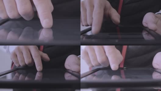 手指触碰平板电脑高清在线视频素材下载