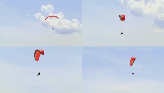 滑翔伞在云高清在线视频素材下载