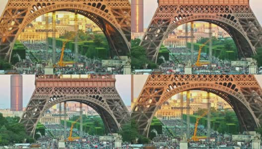 巴黎艾菲尔铁塔缩小高清在线视频素材下载