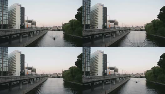 斯德哥尔摩的桥梁和运河高清在线视频素材下载