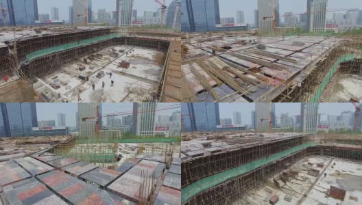 杭州新工地鸟瞰图。4 k高清在线视频素材下载
