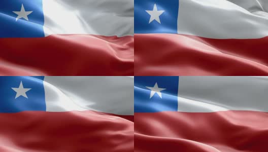 智利国旗波浪图案可循环元素高清在线视频素材下载