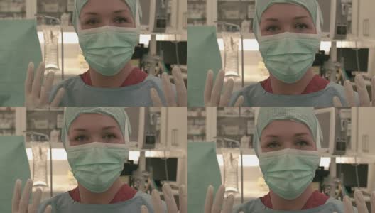手术室里外科医生的肖像高清在线视频素材下载