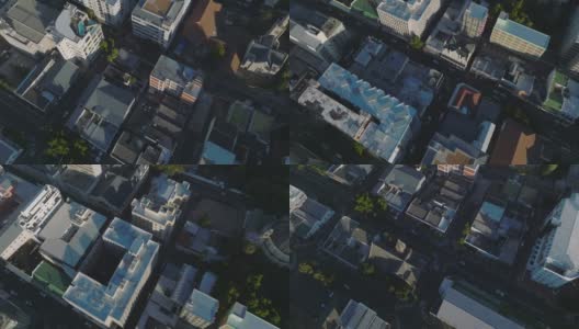 高视角的城镇发展。由矩形的街道网格划分的建筑街区。南非开普敦高清在线视频素材下载
