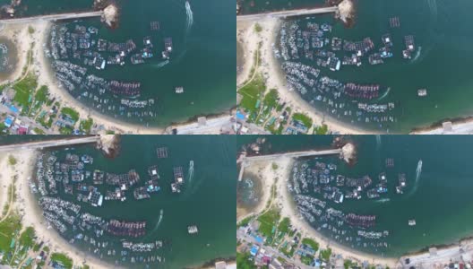 中国汕头市，渔船驶离港口高清在线视频素材下载