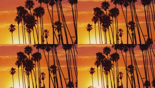 日落时分的加州棕榈泉高清在线视频素材下载