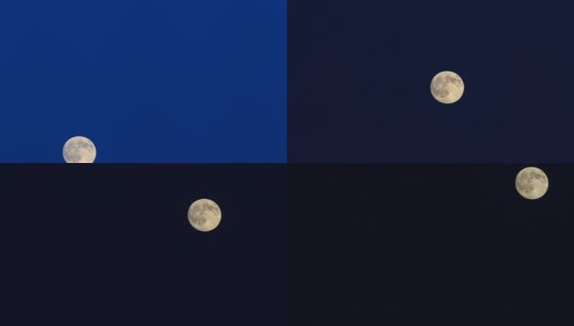4K:晴朗夜晚的满月高清在线视频素材下载