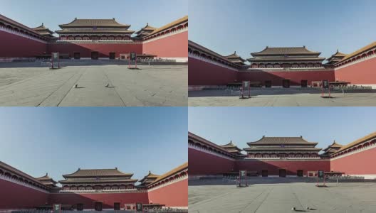 中国北京，2016年3月21日:午门建筑(紫禁城的一部分)和天空，中国北京高清在线视频素材下载