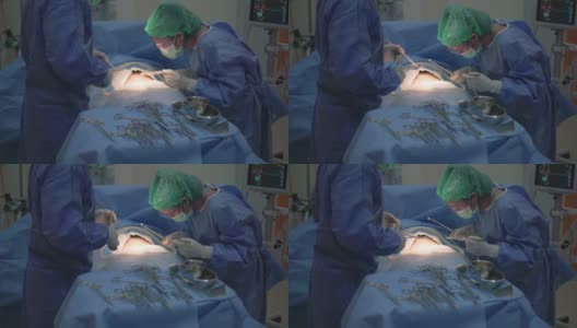 医疗队在手术室进行手术高清在线视频素材下载