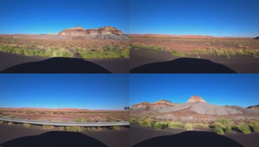 交通车辆的影子在红色的亚利桑那州的背景上高清在线视频素材下载