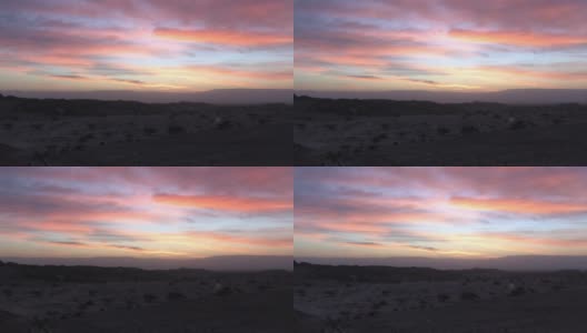 沙漠日落，内盖夫山脉高清在线视频素材下载