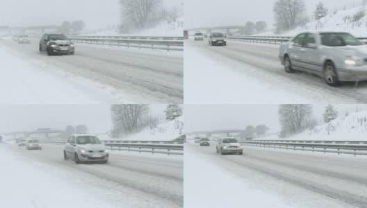 在极端冬季条件下驾驶高清在线视频素材下载